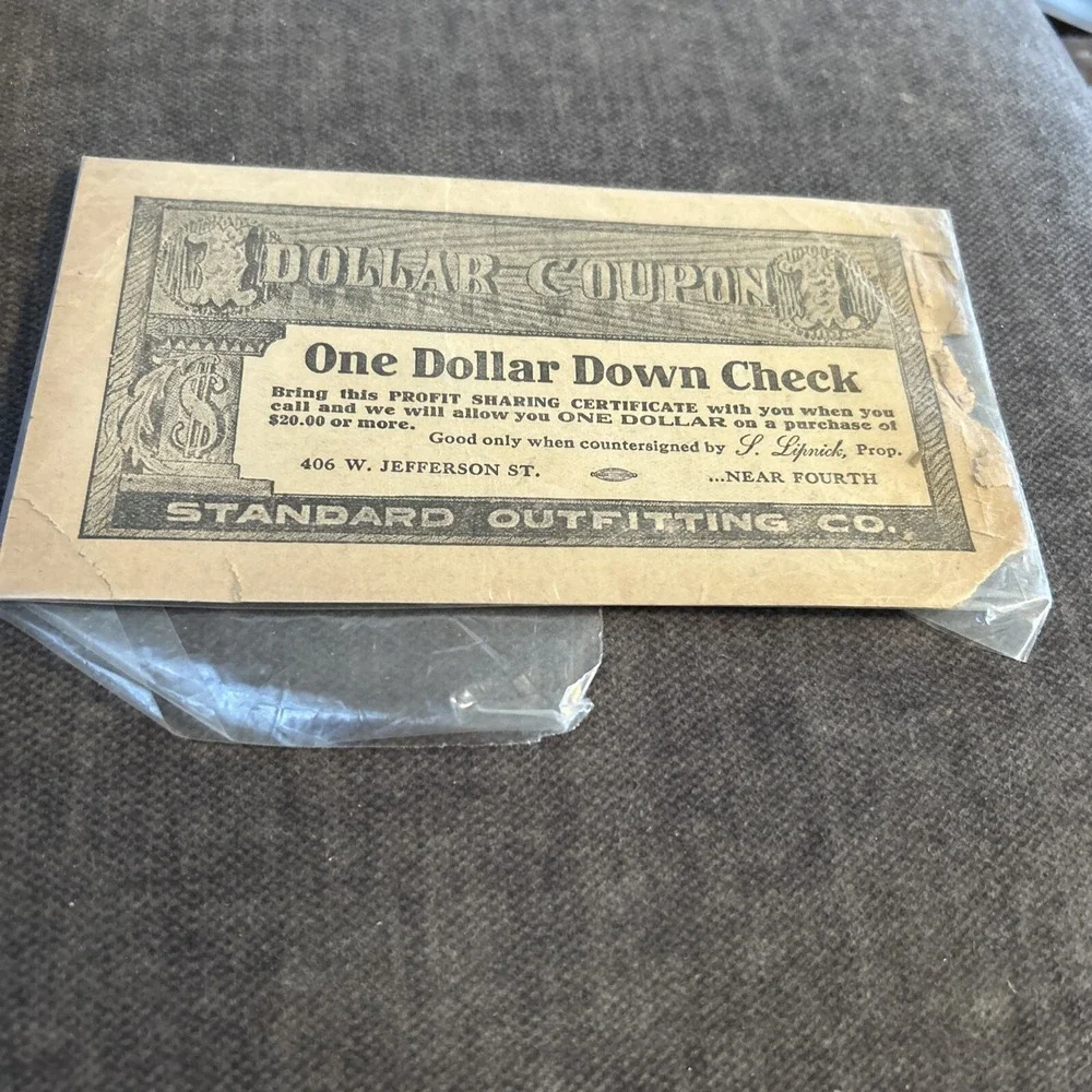 Standard Outfitting Co. Dollar Coupon One Dollar Down Check Louisville, KY